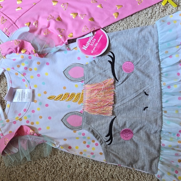 NWT Unicorn 2 piece Unicorn and Leggings 4T.. so Funnnn - Picture 2 of 14